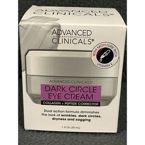 Advanced‎ Clinicals Dark Circle Eye Cream Collagen Peptide Vitamin E 1oz AC204